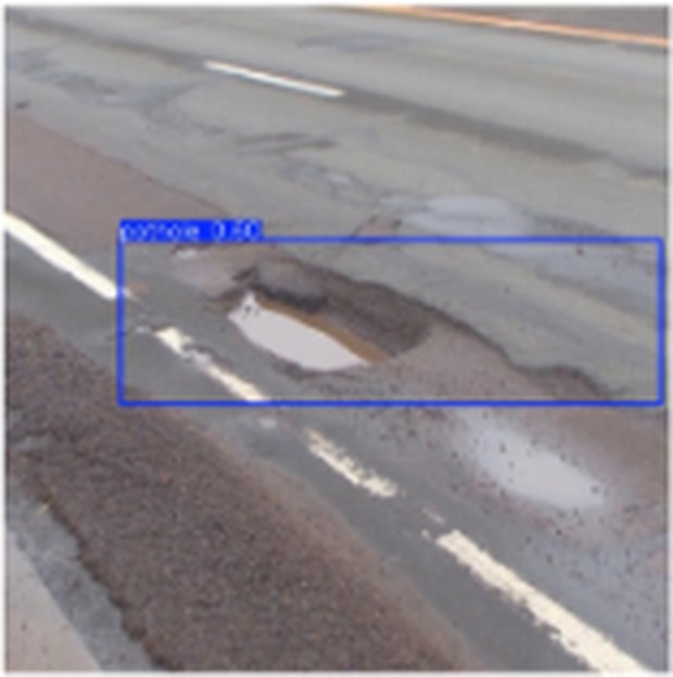 Pothole detection result